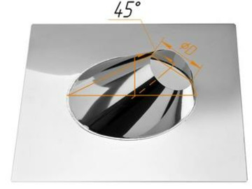 Крышная разделка Феррум угловая (430/0,5 мм) нержавеющая, ф210 , , шт